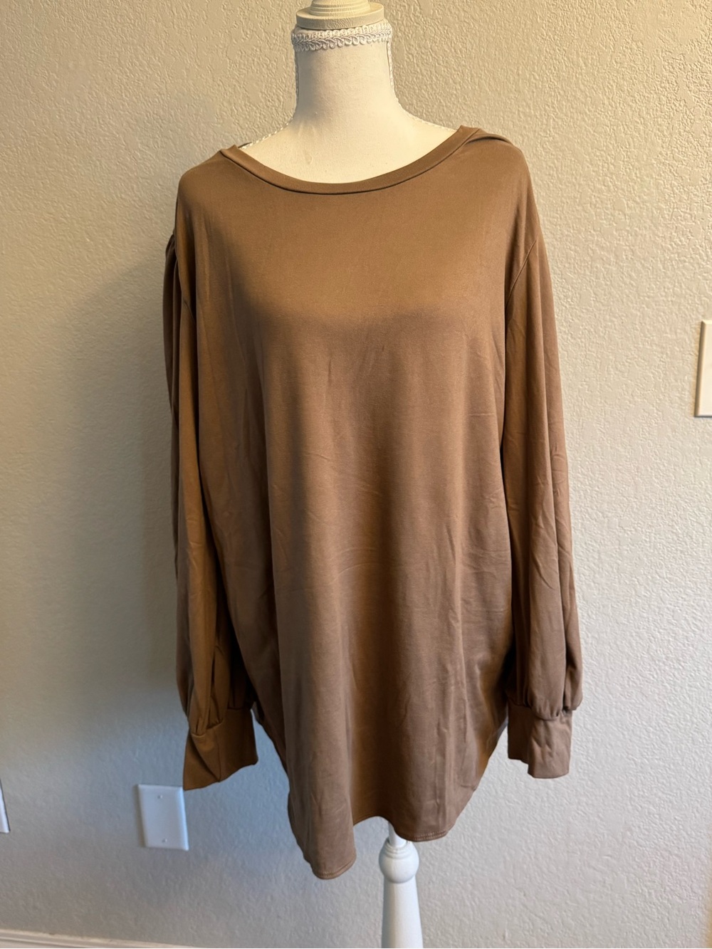 Acting Pro Tan Cozy Long Sleeve Top